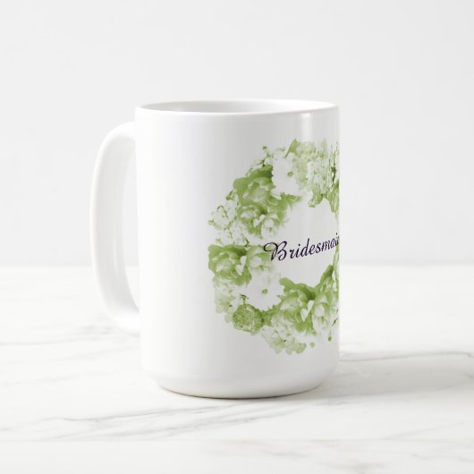 Mug Bougie de café de femme de chambre verte monochrom (Devant gauche)