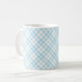 Mug Bougie de café Sky Blue et White Check (Devant gauche)