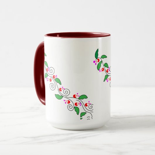 MUG BOUGIE DE DESSIN FLORAL (Devant gauche)