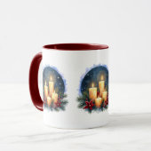 Mug Bougie de Noël avec Poinsettias (Devant gauche)