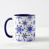 Mug Bougie De Noël Motif De Flamme De Neige Bleu Et Bl (Gauche)