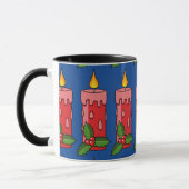Mug Bougie de Pilier Rouge de Noël avec Holly (Gauche)