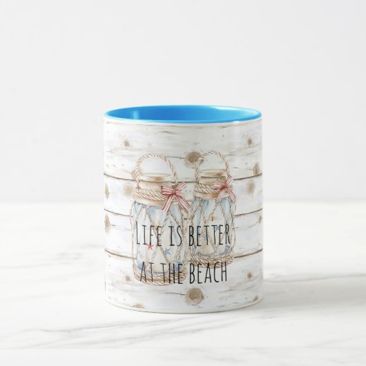 Mug Bougies Faux Bois Blanc (Centre)