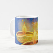 Mug Bougies illuminating heureuses de Diwali peintes à (Devant gauche)