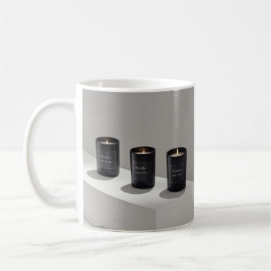 Mug Bougies minimalistes en ligne noire avec de minusc