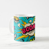 Mug Bouillonnante bulle de pop art. Souriez, wow, pow, (Devant gauche)