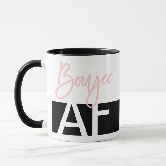 Mug Boujee AF Citation populaire Typographie de fille  (Gauche)