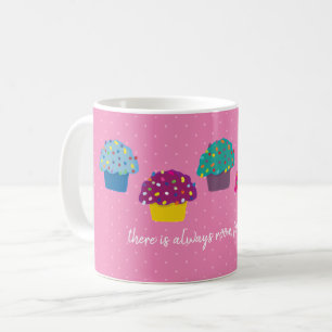 Mug Boulangerie Cupcake Frosted Wimsical Rose Polka Do