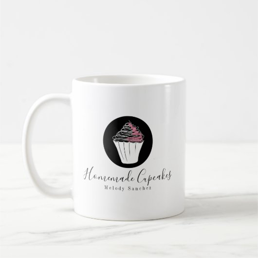 Mug Boulangerie Fabriqué maison Cupcake Pink Coffee Mu (Gauche)