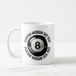 Mug Boule 8 personnalisée de taille moyenne Texte sond