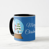 Mug Boule à neige avec bonhomme de neige et pin | Pers (Devant gauche)