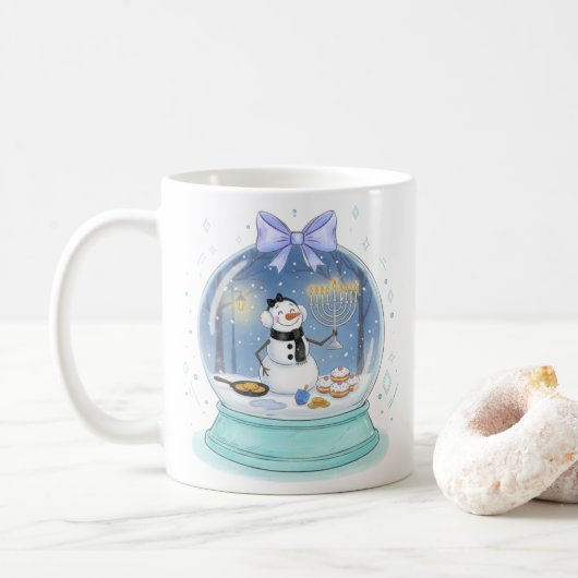 Mug Boule à neige de Hanouka (Avec donut)