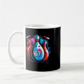 Mug Boule de bowling 67 Six Sept Alpha Slang 6 7 Mème  (Gauche)