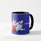 Mug Boule de bowling et quilles frappent ! (Devant droit)