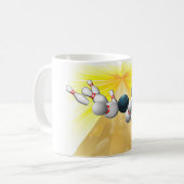 Mug Boule de bowling frappant des goupilles (Devant gauche)