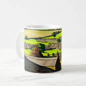 Mug boule de café de la scène du village de uk (Devant gauche)