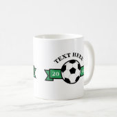 Mug Boule De Football Avec Bannière De Ruban (Devant droit)