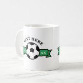 Mug Boule De Football Avec Bannière De Ruban (Devant gauche)