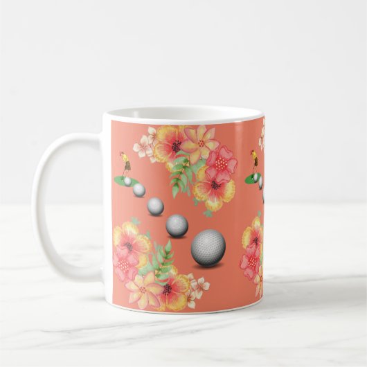 Mug Boule de golf Floral Golfer (Gauche)