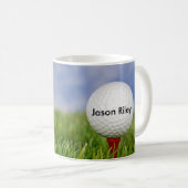 Mug Boule de golf sur tee rouge (Devant droit)