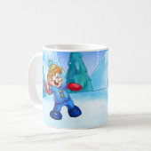 Mug boule de neige de lancement de garçon mignon de (Devant gauche)