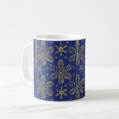 Mug Boule de Noël Blue and Gold avec nom (Devant gauche)