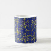 Mug Boule de Noël Blue and Gold avec nom (Centre)