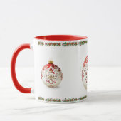 Mug Boule de Noël élégante classique botanique de vaca (Gauche)