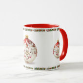 Mug Boule de Noël élégante classique botanique de vaca (Devant droit)