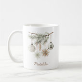 Mug Boule de Noël Épineuse Rustique Blanche (Gauche)