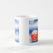 Mug Boule de Noël Flocon de neige bleu blanc rouge (Centre)