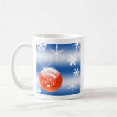 Mug Boule de Noël Flocon de neige bleu blanc rouge (Gauche)