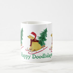 Mug Boule de Noël Goldendoodle personnalisée