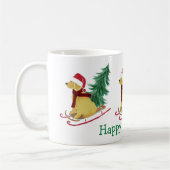 Mug Boule de Noël Goldendoodle personnalisée (Gauche)