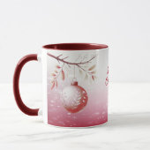 Mug Boule de Noël rose décorative Musique de Noël (Gauche)