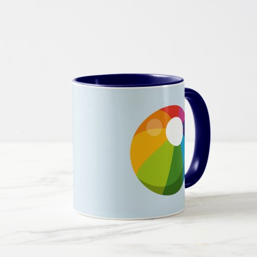 Mug Boule de plage multicolore (Devant droit)