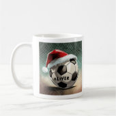 Mug Boule de soccer avec le nom du chapeau du Père Noë (Gauche)