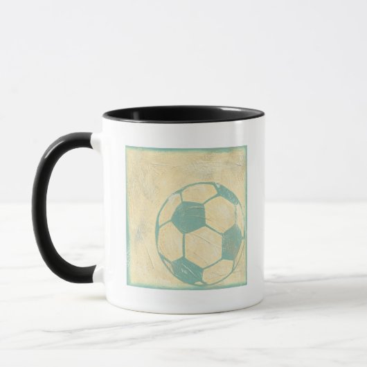Mug Boule de soccer bleu Pastel par Chariklia Zarris (Gauche)