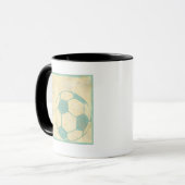 Mug Boule de soccer bleu Pastel par Chariklia Zarris (Devant gauche)