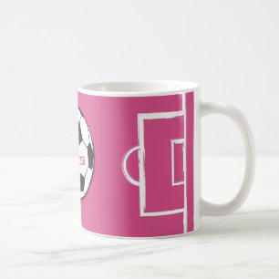 Mug Boule de soccer personnalisée et rose de champ