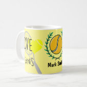 Mug Boule de tennis avec amour et nom (Devant gauche)