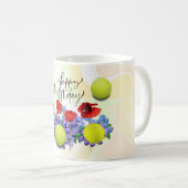Mug Boule de tennis avec beaucoup de fleur pour l'anni (Devant droit)