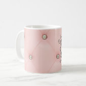 Mug Boule Diamond Pink Tufee Cuir Coupe de café (Devant gauche)