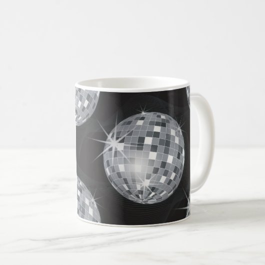 Mug boule disco argent (Devant droit)
