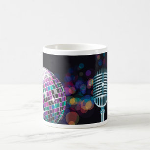 Mug Boule disco rétro et microphone vintage