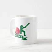 Mug boule d'ouate en feuille de silhouette de batteur (Devant gauche)