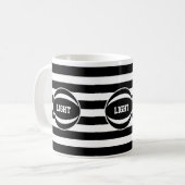 Mug Boule élégante en noir et blanc rayé (Devant gauche)