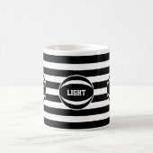 Mug Boule élégante en noir et blanc rayé (Centre)