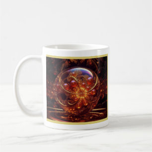 Mug Boule En Verre transparent doré et jaune Fractée