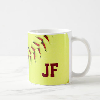 Mug Boule jaune personnalisée du base-ball